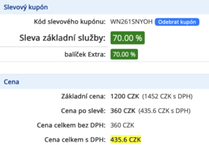 slevový kód wedos