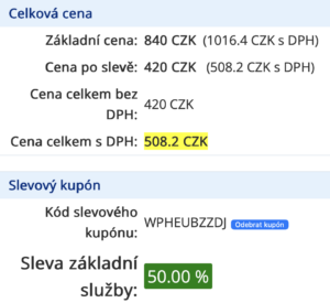 slevový kupón vedos